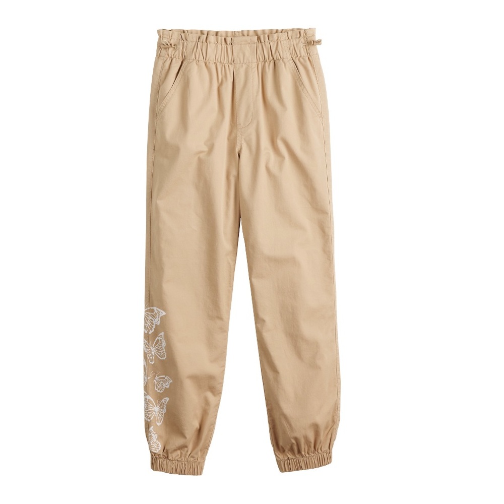 Vanilla Star Girls Khaki Butterfly Joggers- Size 10